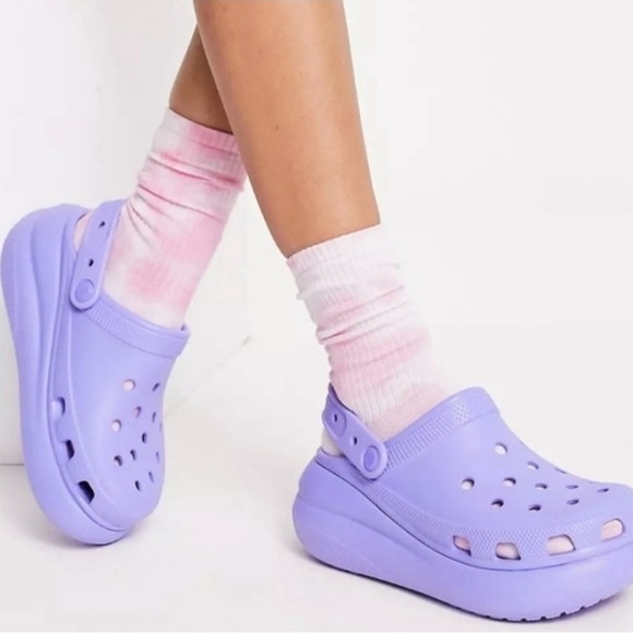 Crocs Kids Violet Classic Crush Clogs - Picture 2 of 13